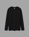 black long sleeve t-shirt with heavyweight and 100% cotton fabric, tailored fit