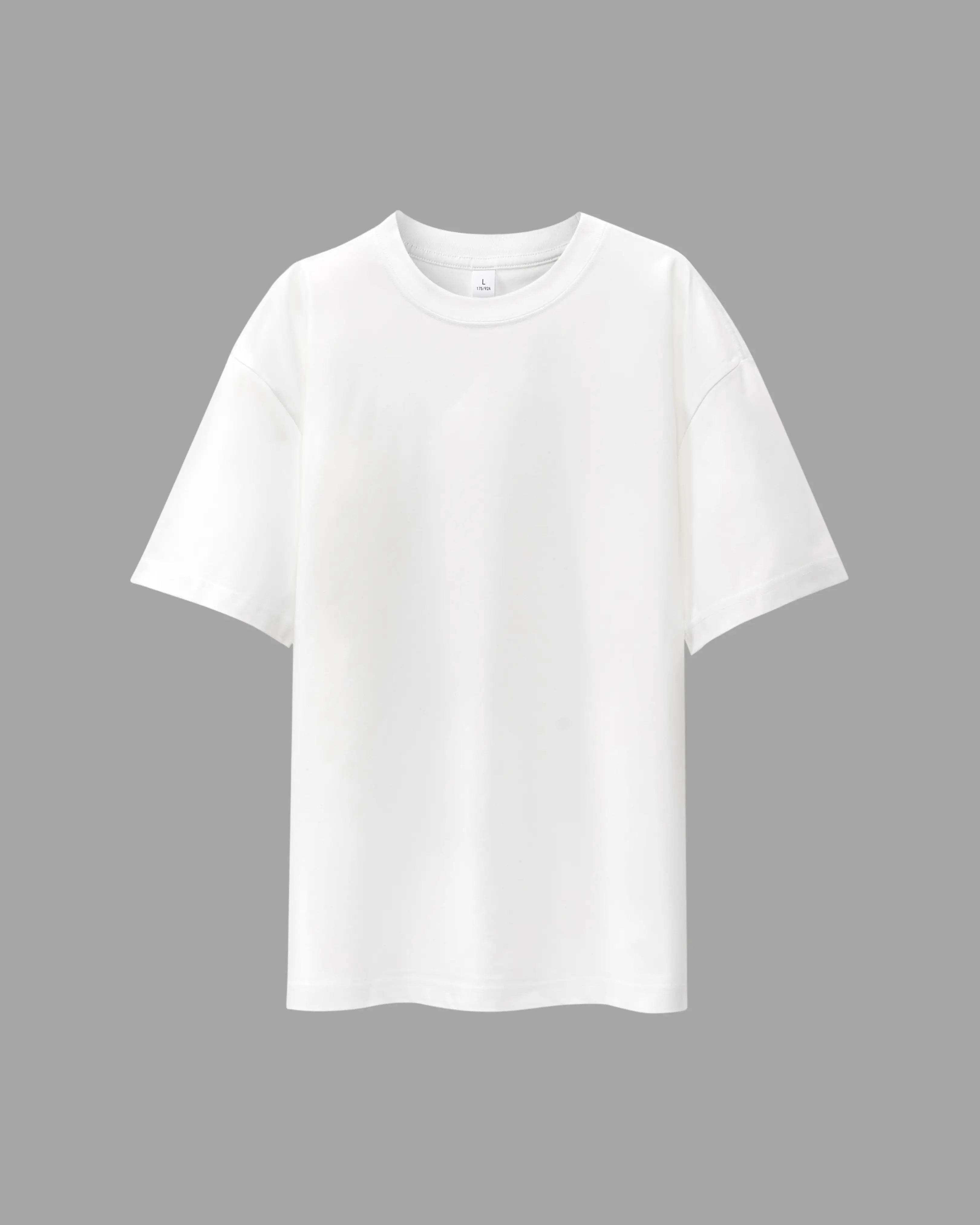 black t-shirt with oversized drop shoulder design, heavyweight 100% cotton fabric